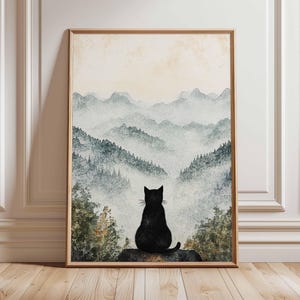 Botanical Cat Poster, Cat Art Print, Animal Art Print, Wall Art Decor, Vintage Art, Retro Art, Cat Lovers Gift, A1/A2/A3/A4