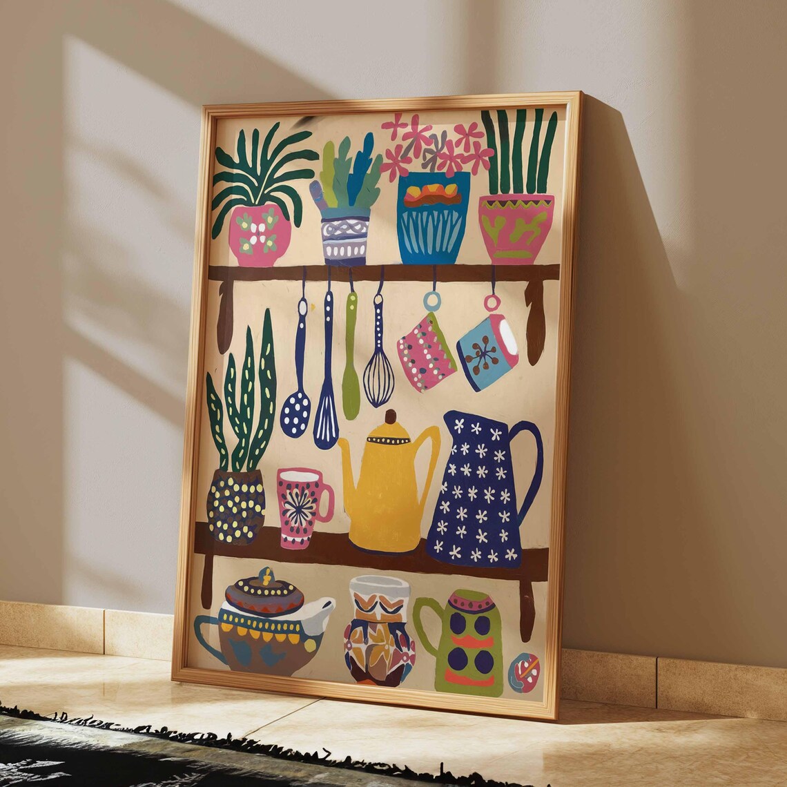 Colorful Kitchen Wall Art, Kitchen Decor, Floral Poster, Boho ...