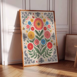 Vintage mexikanische Poster, mexikanische Drucke, mexikanische Dekoration, traditionelles lateinisches Dekor, Blumendruck, Botanische Wandkunst, Tropischer Druck, lateinische Kunst