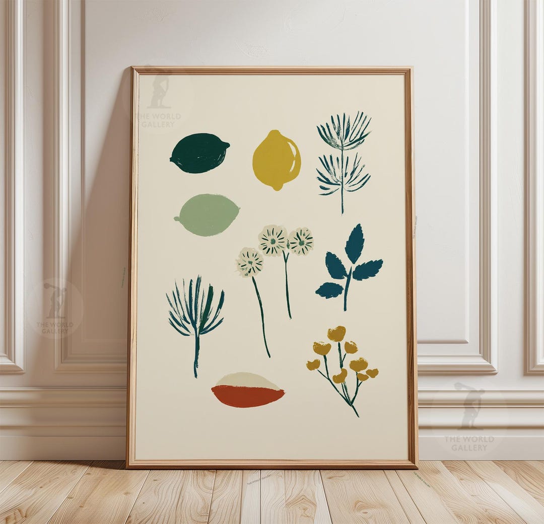 Botanical Poster | Minimal Floral Illustration | Lemon Plant Art ...