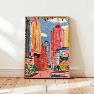 Pôster de Melbourne, Arte de Parede de Melbourne, Impressões de Melbourne, Pôster do Horizonte da Cidade, Impressão de Viagem à Austrália, Decoração Moderna de Melbourne