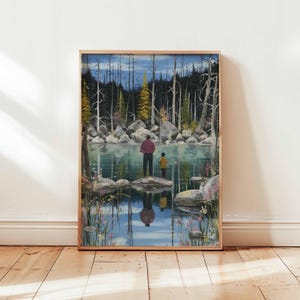 Fishing Poster, Vintage Fishing Print, River Fishing Wall Art, Fisherman Decor, Lake Poster, Nature Poster, Outdoor Gift Print