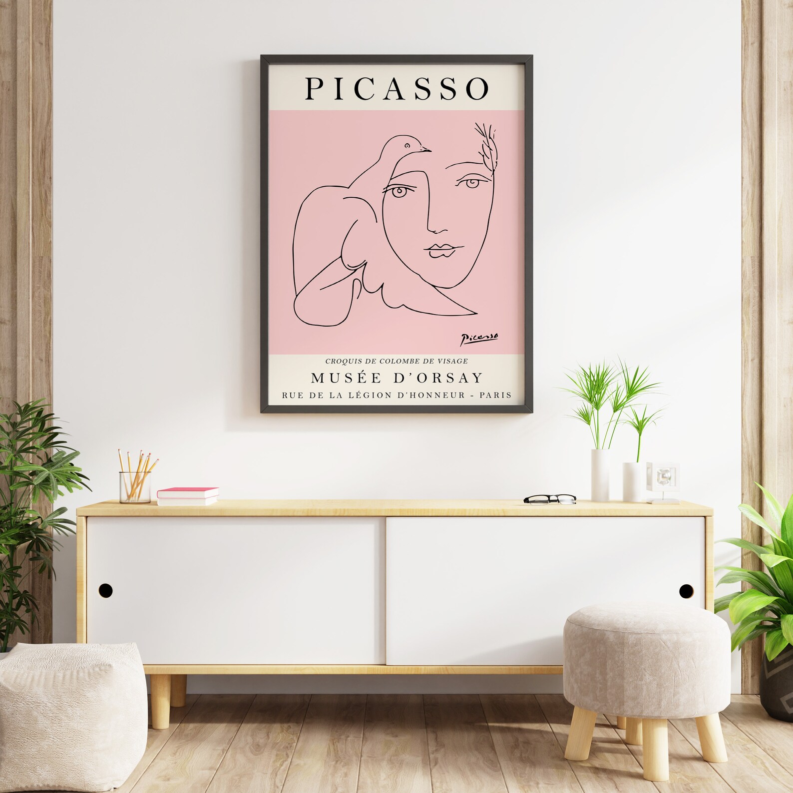 Picasso Exhibition Poster Line Art Bird Art Animal Print | Etsy