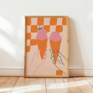 Icecream Poster, Dessert Wall Art, Summer Food Print, Colorful Kitchen Poster, Ice Cream Artwork, Posters And Prints For Home Decor