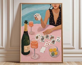 Poker Nacht Kunstdruck | Moderne Kasino-Bar-Wand-Dekor
