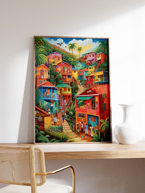Caribbean Poster, Caribbean Wall Art, Tropical Decor, Scenery