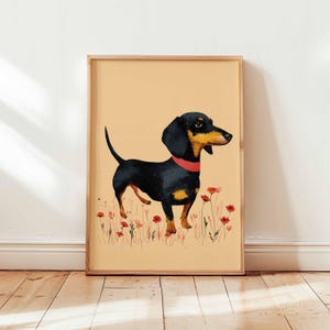 Dachshund Poster, Dog Wall Art, Sausage Dog Print, Cute Pet Poster, Dachshund Decor, Puppy Print, Dog Lover Gift, Dachshund Posters
