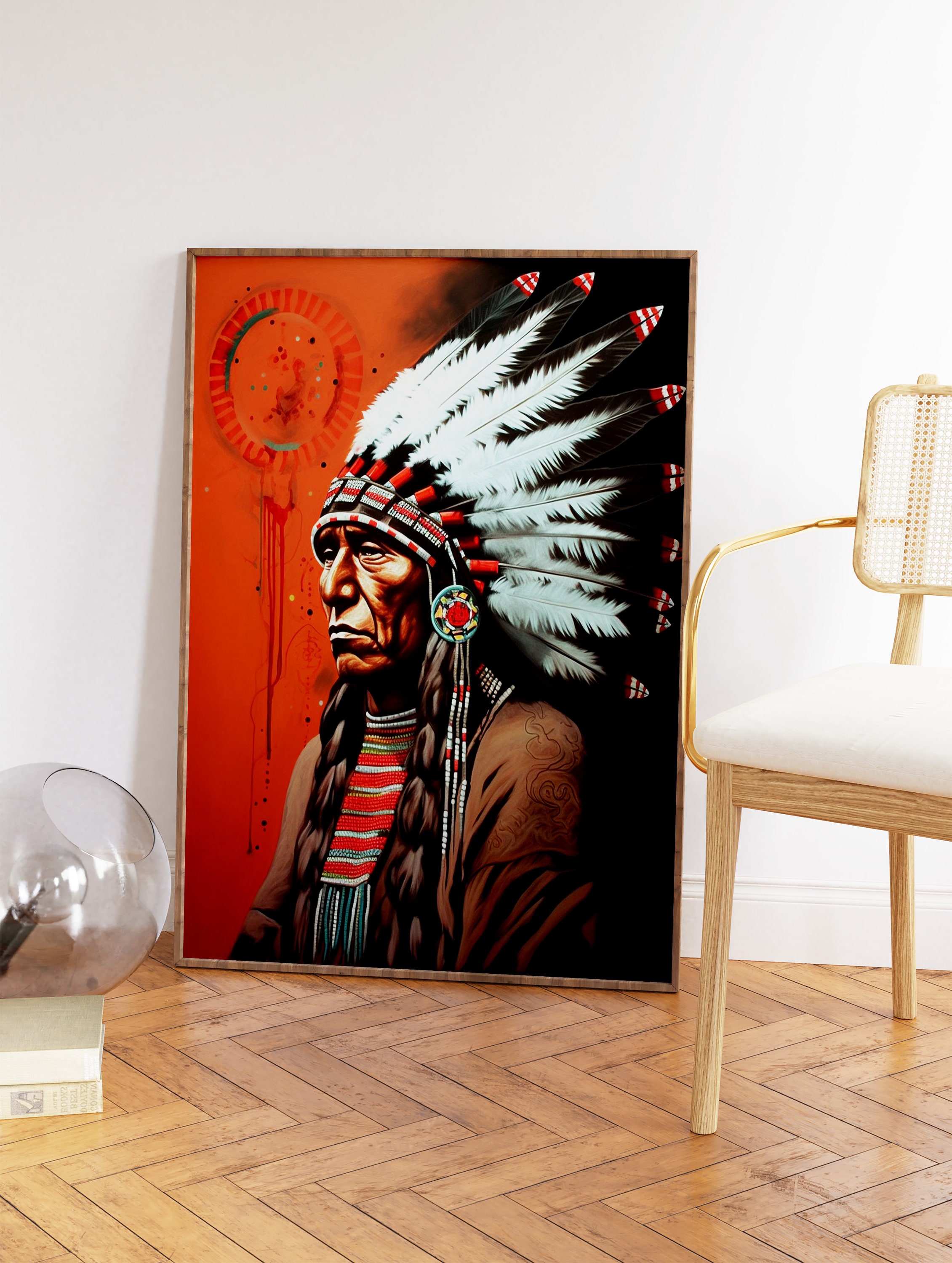 paul windsor 美術品 絵画 イラスト　ネイティブ　インディアン レッドインディアンポスター、先住民アート、ネイティブ