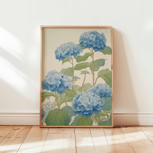 Hydrangea Poster, Botanical Wall Art, Flower Print, Hydrangea Decor, Nature Poster, Floral Artwork, Hydrangea Prints, Bloom Wall Decor