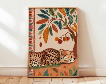 Cheetah Poster, Wildlife Animal Print, Safari Wall Art, Big Cat Decor, Jungle Poster, African Wildlife Prints, Nature Art, Cheetah Posters