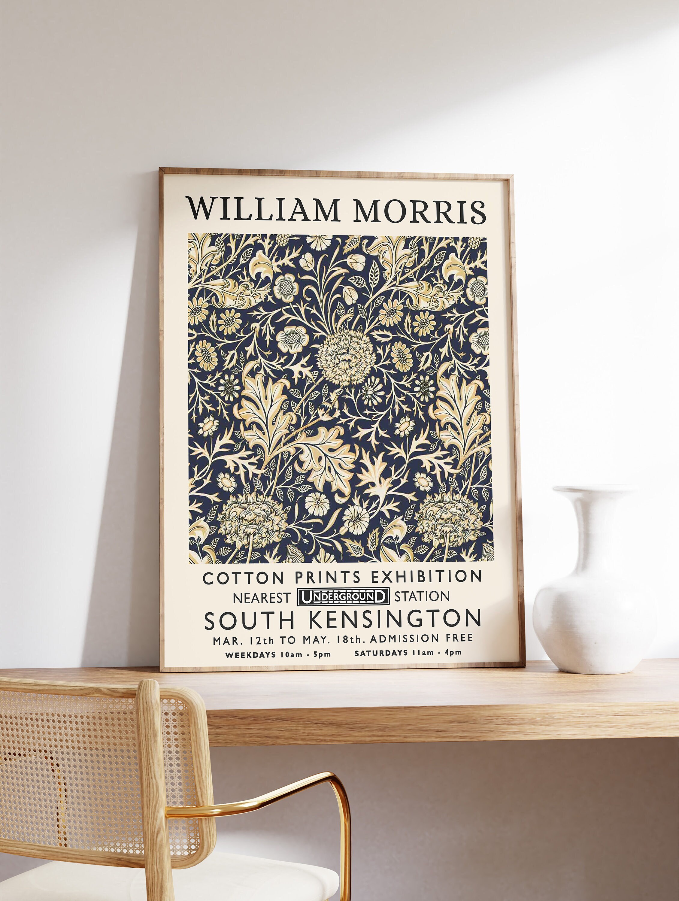 William Morris Print, William Morris Exhibition Print, William Morris Poster, Vintage Wall Art, Textiles Art, Vintage Poster, A1/A2/A3/A4