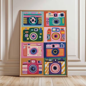 Retro Camera Poster, Vintage Photography Wall Art, Classic Camera Print, Film Camera Artwork, Photographer Decor