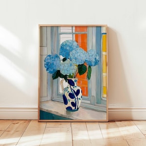 Hydrangea Poster, Botanical Wall Art, Flower Print, Hydrangea Decor, Nature Poster, Floral Artwork, Hydrangea Prints, Bloom Wall Decor