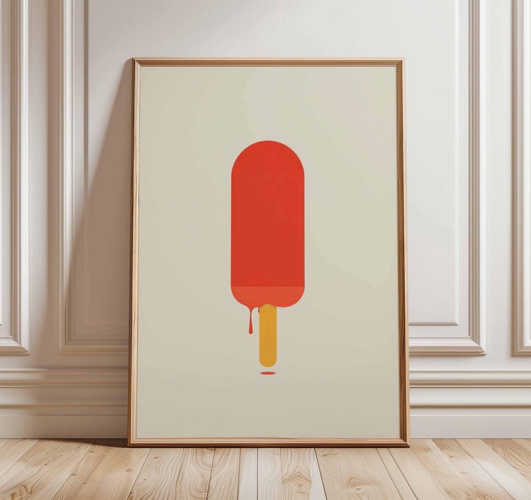 Minimalist Ice Cream Poster | Modern Pop Art Print | Retro Wall Art ...