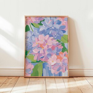 Hydrangea Poster, Botanical Wall Art, Flower Print, Hydrangea Decor, Nature Poster, Floral Artwork, Hydrangea Prints, Bloom Wall Decor