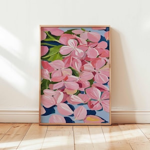 Hydrangea Poster, Botanical Wall Art, Flower Print, Hydrangea Decor, Nature Poster, Floral Artwork, Hydrangea Prints, Bloom Wall Decor
