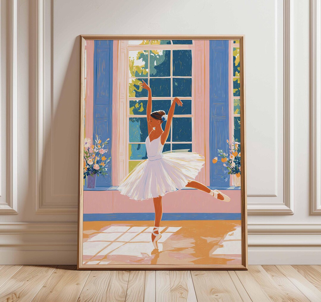 Ballerina Wall Art Print, Ballet Dancer Poster, Elegant Dance ...