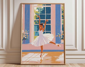 Ballerina Art Print, Elegant Ballet Dancer, Modern Home Decor