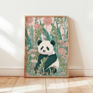 Panda Print, Cute Animal Poster, Panda Wall Art, Nursery Decor Print, Wildlife Poster, Panda Bear Gift