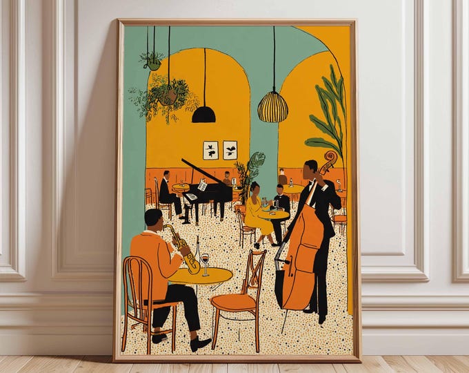 Jazz Poster, Music Wall Art Print, Retro Music Decor, Music Lover Gift, Blues Print
