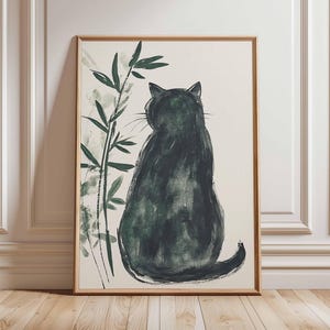 Japanese Cat Poster, Cat Print, Animal Art Print, Wall Art Decor, Vintage Art, Retro Art, Realist Art Print, Cat Lovers Gift, A1/A2/A3/A4