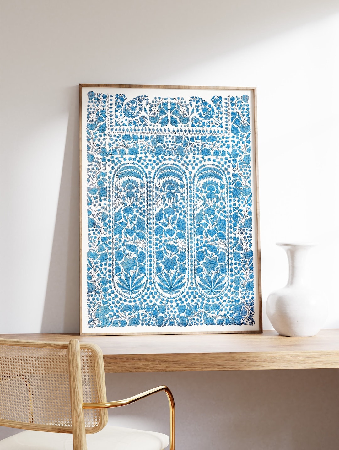 Indian Floral Exhibition Art Poster, Indian Art Print, Floral Vintage