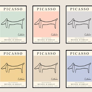 Picasso Poster Line Art Posters, The Dachshund, Choose a Colour, Gallery Quality Art, Vintage Art, Minimalist Poster, Art Print, Ideal Gift