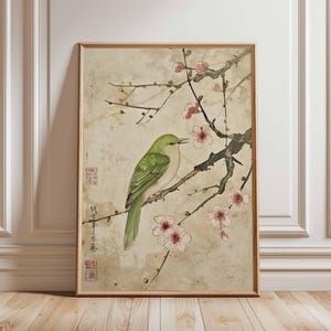 Vintage Cherry Blossom Poster, Sakura Wall Art, Japan Poster, Floral Print, Japanese Tree Decor, Nature Art Gift Print