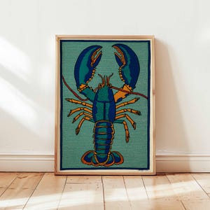 Lobster Poster, Coastal Kitchen Posters, Nautical Wall Print, Seafood Art Print, Beach House Decor, Ocean Life Gift