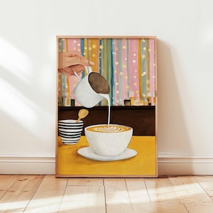 Coffee Poster, Coffee Print, Kitchen Wall Art, Espresso Decor, Barista Gift, Modern Coffee Poster, Minimalist Cafe Print