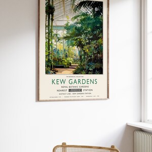 Kew Gardens Print, London Print, Botanical Gardens Print, William Morris Poster, Vintage Wall Art, Floral Art, Vintage Poster, A1/A2/A3/A4 image 2