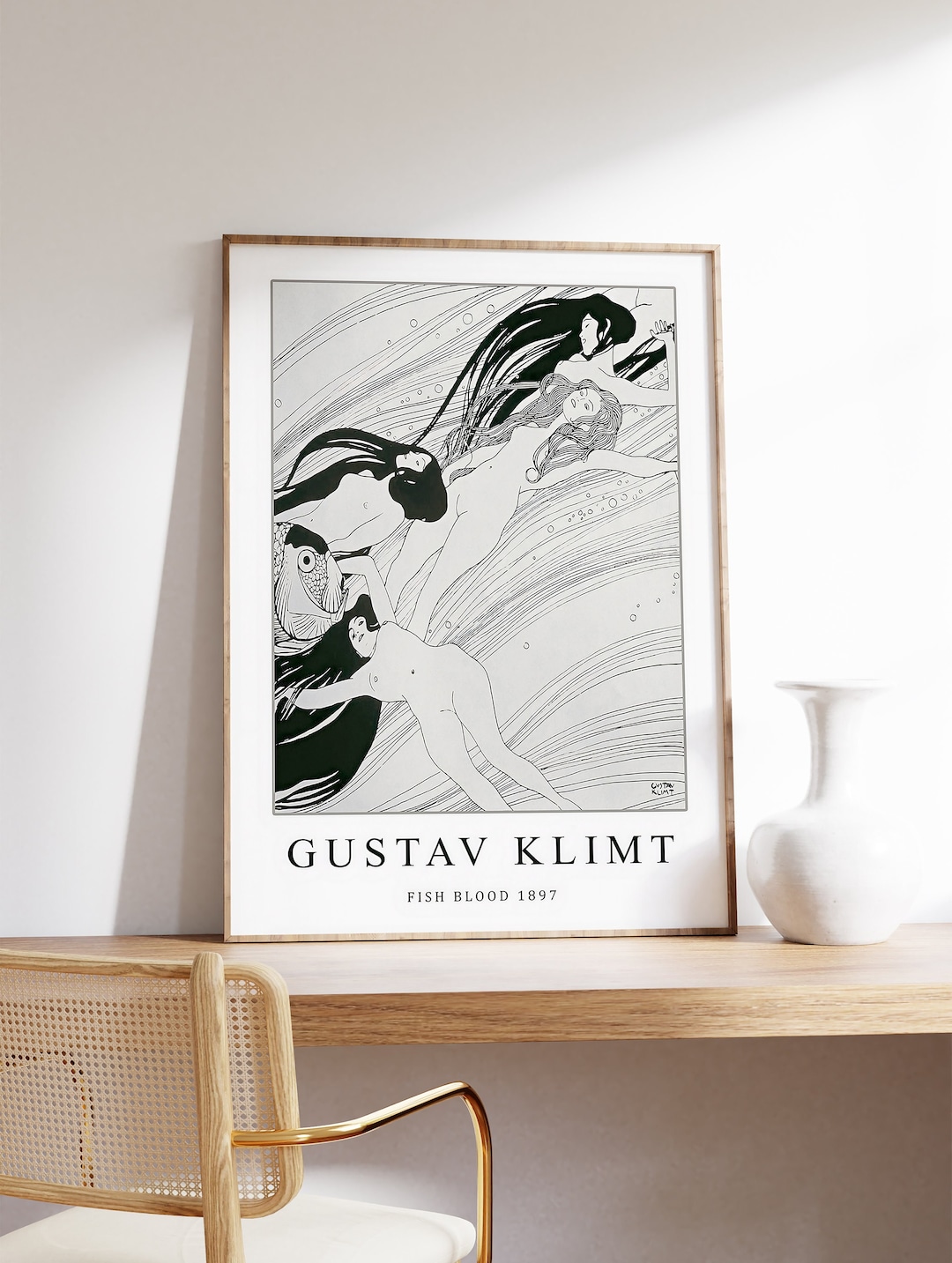 グスタフ・クリムトのポスター、ギャラリー品質のプリント、魚の血