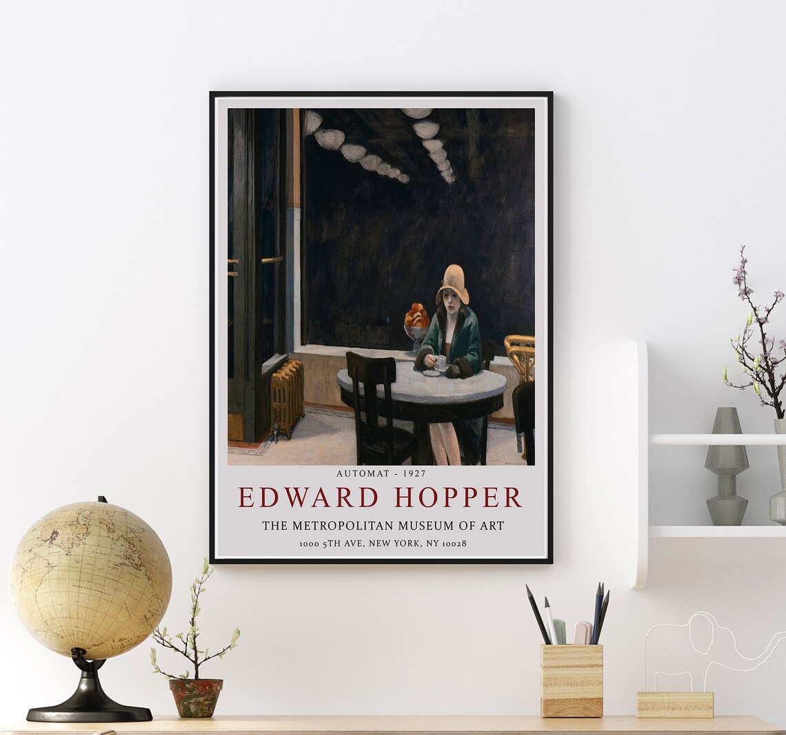 Edward Hopper Exhibition Poster Automat Wall