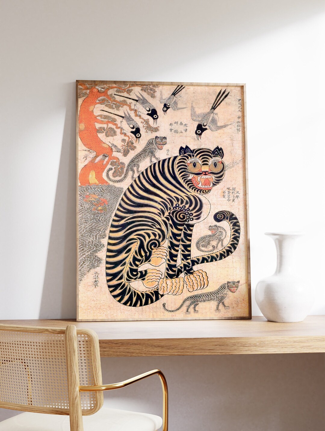 Vintage Tiger Print, Vintage Art Print, Animal Art, Animal Print, Tiger ...