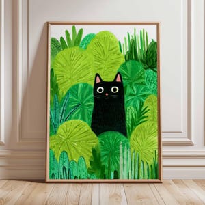 Botanical Cat Poster, Cat Art Print, Animal Art Print, Wall Art Decor, Vintage Art, Retro Art, Cat Lovers Gift, A1/A2/A3/A4