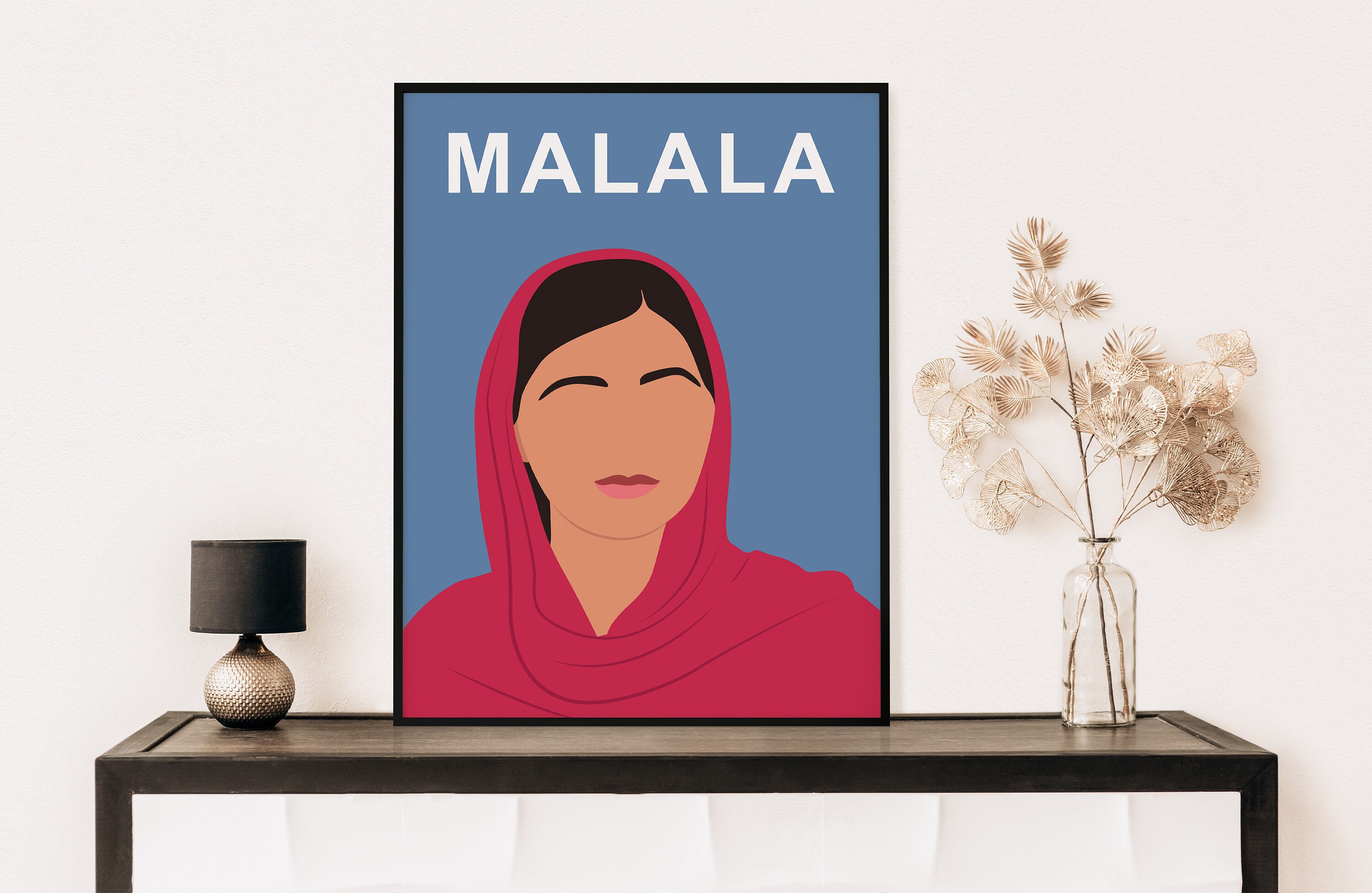 Malala Yousafzai Poster Malala Yousafzai Print Feminist Art | Etsy