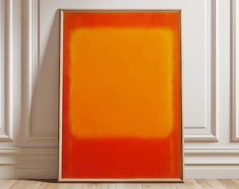 Estampado abstracto de campo de color naranja y rojo, decoración moderna minimalista para el hogar.