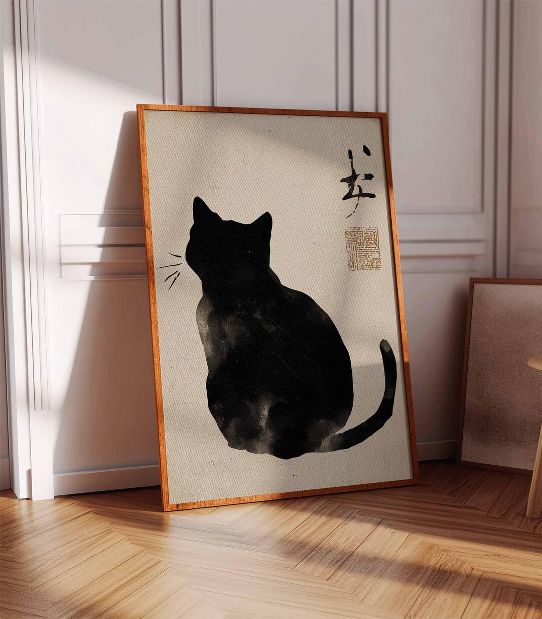 Vintage Japanese Cat Ukiyo-e Print, Oriental Art - Etsy