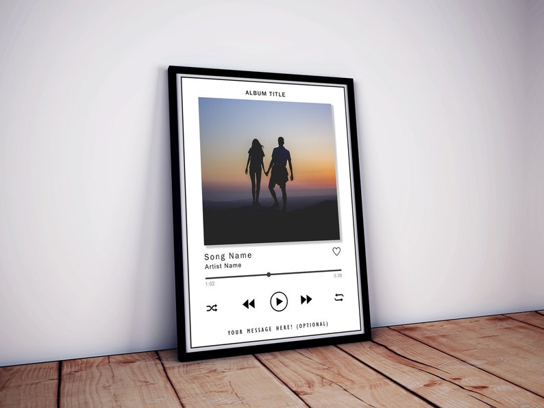 Personalised Music Poster Print Couples Gift Gift for Etsy