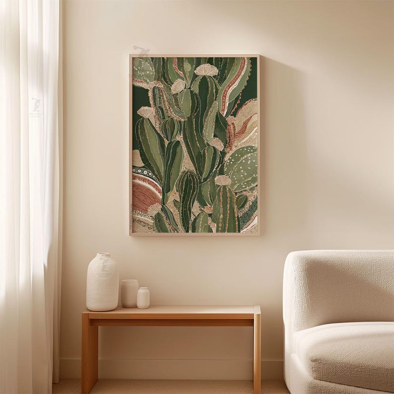 Cactus Botanical Print | Desert Plant Southwest Boho Wall Art - Etsy