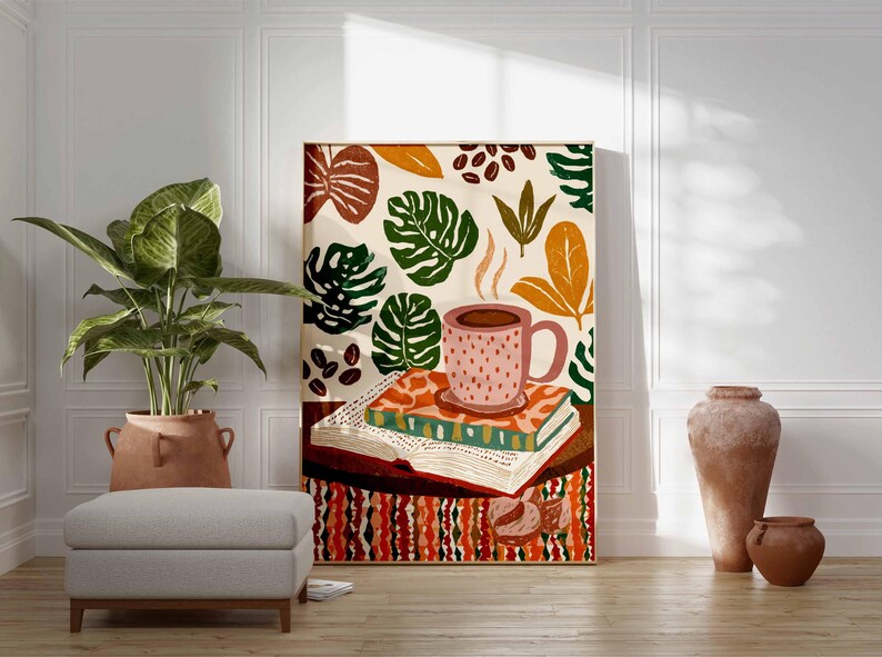 Espresso-dekorationstryck, modern kaffeposter, köksväggkonst bild 5
