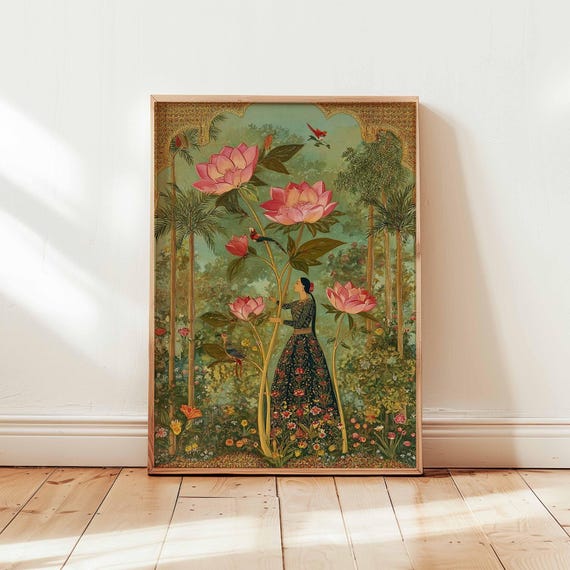Indian Poster, Pichwai Art Poster, Traditional Hindu Wall Print, Indian Artwork Decor, Sacred Krishna Poster Print, Temple Art Gift
