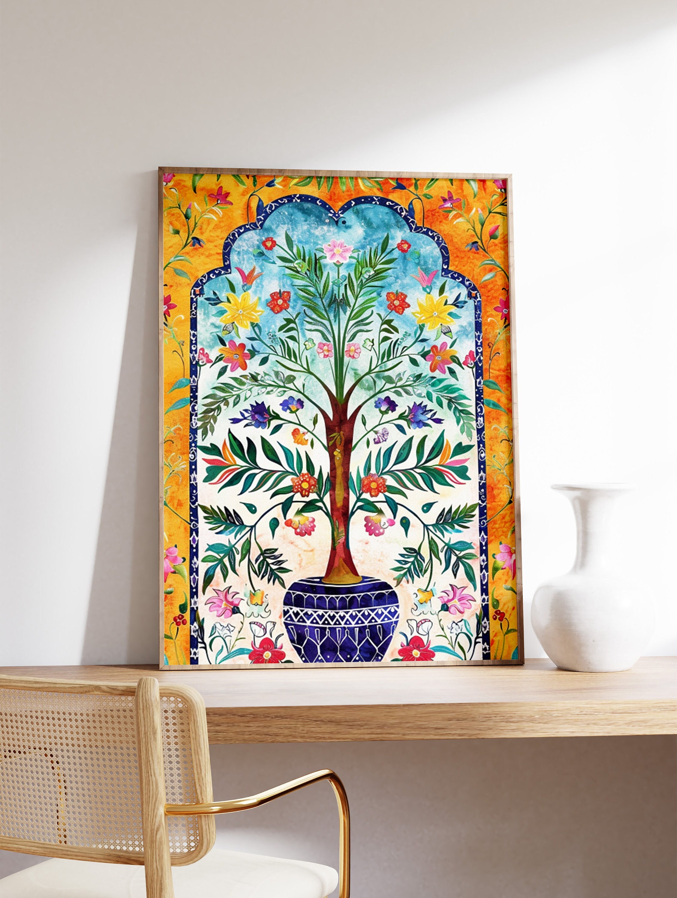 Islamic Floral Tree Art Print, Middle Eastern Decor - Etsy UK