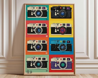 レトロカメラポスター、ヴィンテージ写真ウォールアート
