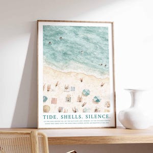 Beach Wall Art, Coastal Decor, Ocean Print, Blue Wall Art, Swimming in Ocean Print, Summer Poster, Beach House Decor, Minimalist Wall Art