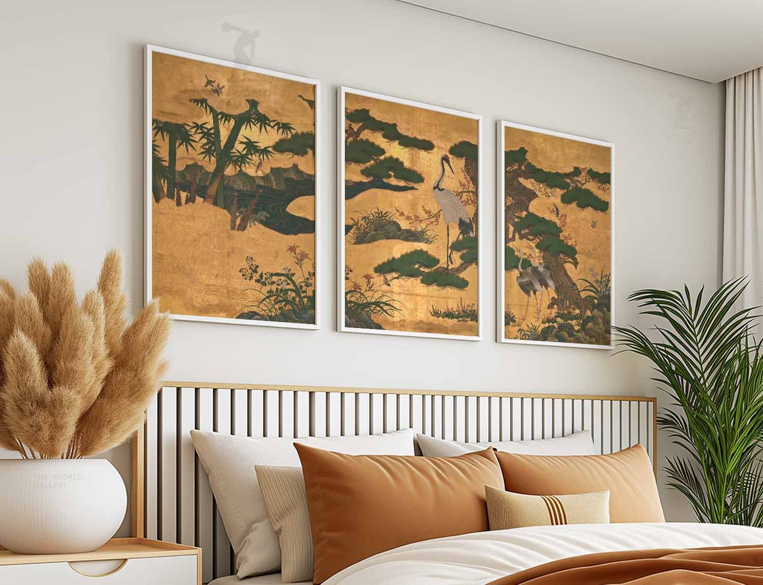 Japanese Birds and Flowers Poster Set, Kano Motonobu Oriental Art