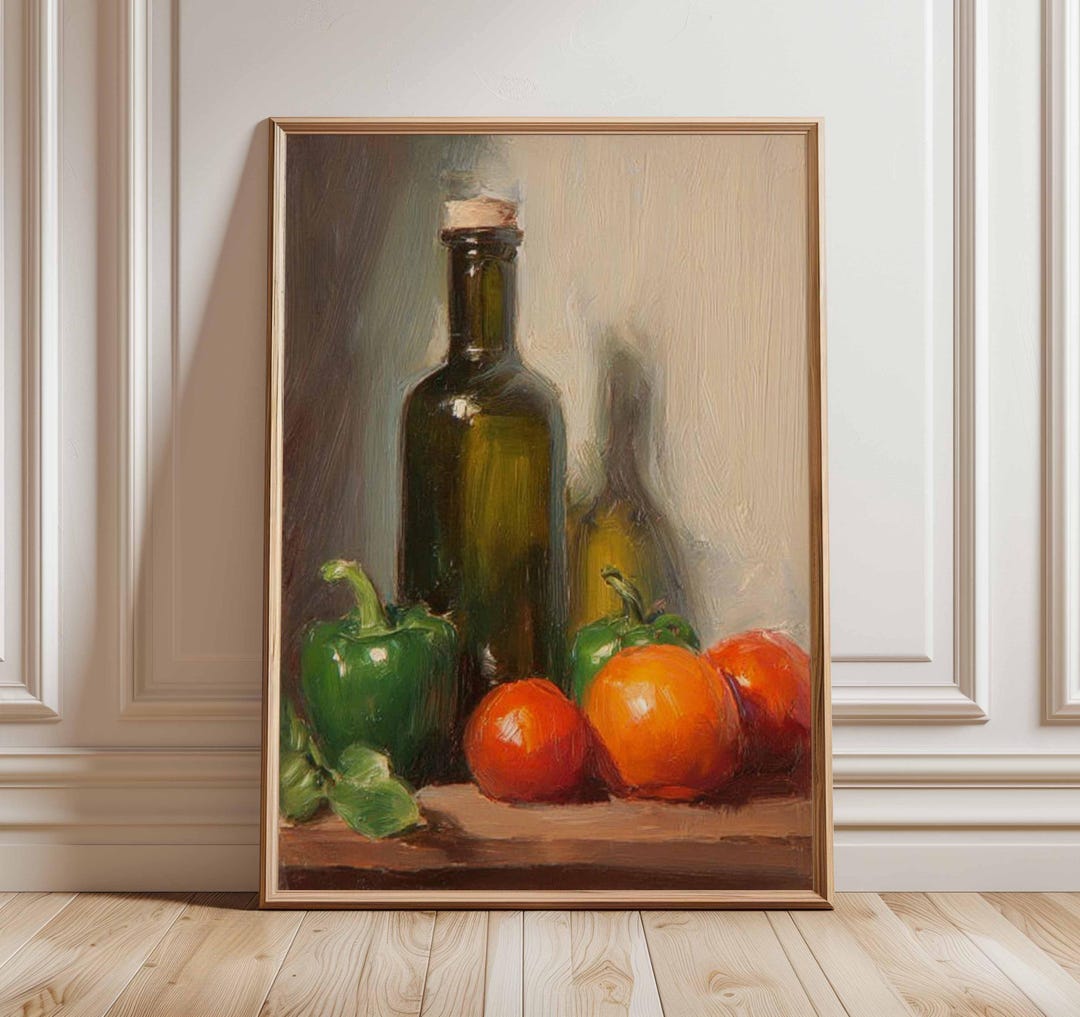 Rustic Kitchen Still Life Art Print | Italian Vegetable Oil Painting ...