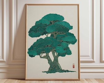 Japanese Tree Art Print, Zen Botanical Poster