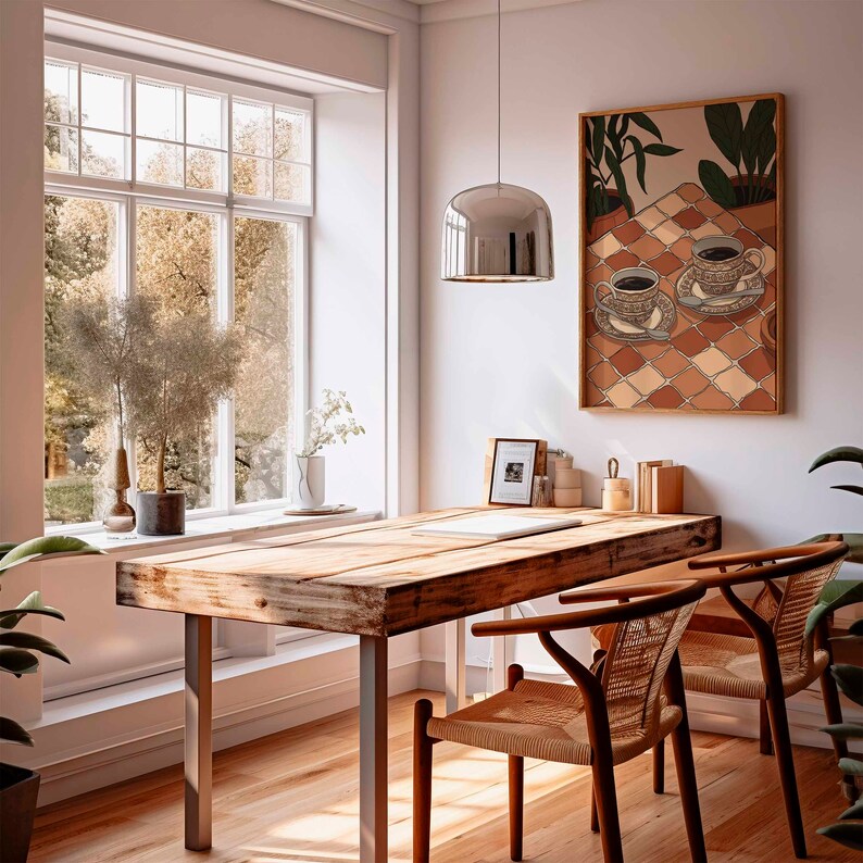 Coffee Poster, Middle Eastern Food Print, Kitchen Decor, Retro Coffee