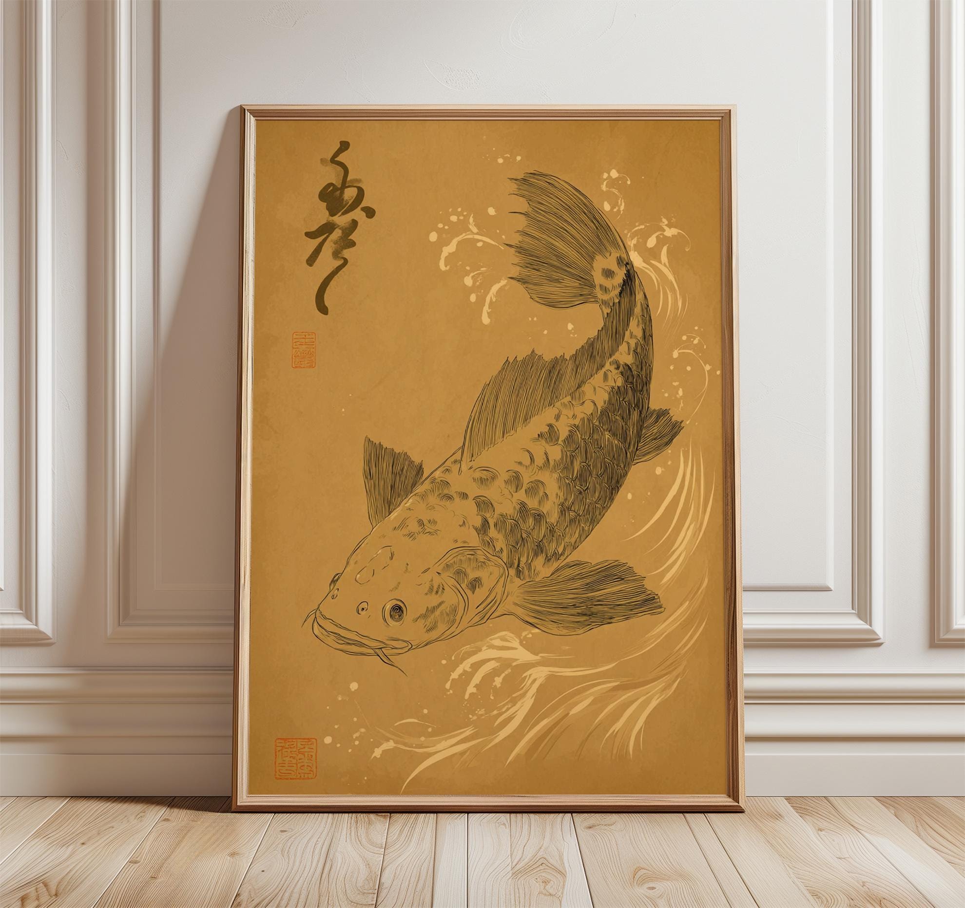 Coy Fish Ink Japanese Koi Fish Ink Art Print, Minimalist Zen Decor - Etsy